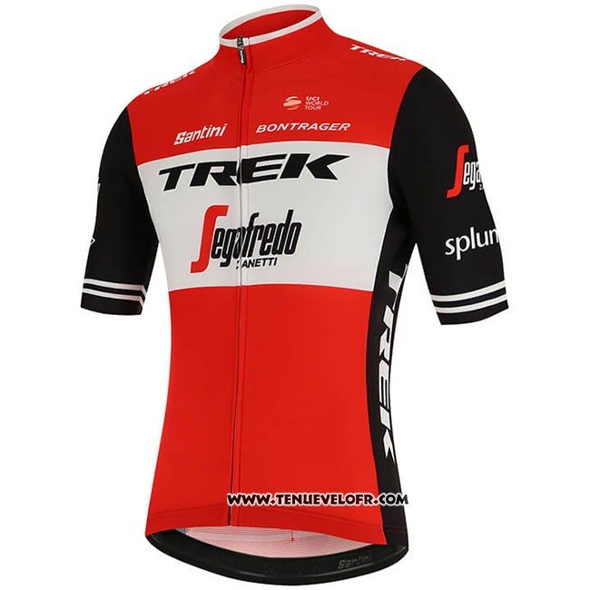 2019 Maillot Ciclismo Trek Segafredo Rouge Blanc Manches Courtes et Cuissard